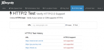 HTTP/2 Test Verify HTTP/2.0 Support