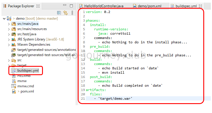 【AWS】DevOps（CI/CD）の導入手順（Spring Tools、Git、CodePipeline、CodeCommit、CodeBuild、CodeDeploy）